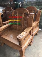 Bàn ghế gỗ Như Ý đầu voi 6 món tay 12