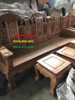 Bàn ghế gỗ Như Ý đầu voi 6 món tay 12