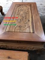 Bàn ghế gỗ Như Ý đầu voi 6 món tay 12