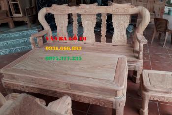 Salon gỗ| Bàn ghế Minh Triện 6 món gỗ hương đá