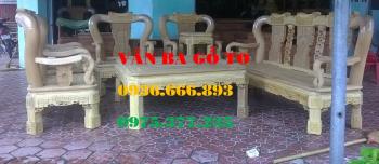 Bàn ghế gỗ| Bàn ghế quốc triện 8 món gỗ gụ