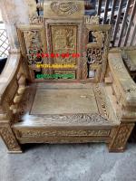 Bàn ghế gỗ| Bàn ghế Sơn Thủy Gỗ Mun 6 món