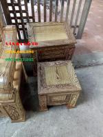 Bàn ghế gỗ| Bàn ghế Sơn Thủy Gỗ Mun 6 món