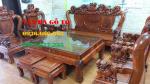 Bàn ghế gỗ| Bàn ghế nghê đỉnh gỗ hương tay 12 bộ 8 món