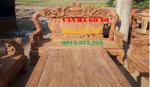 Bàn ghế gỗ| Bàn ghế nghê đỉnh gỗ hương tay 12 bộ 8 món
