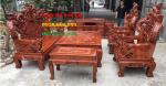 Bàn ghế gỗ| Bàn ghế Rồng khuỳnh tay hương đá