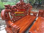 Bàn ghế gỗ| Bàn ghế Rồng khuỳnh tay hương đá
