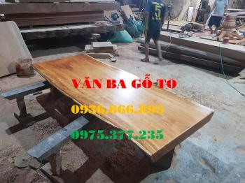 Bàn ăn| Mặt bàn gỗ gõ đỏ_MBA300
