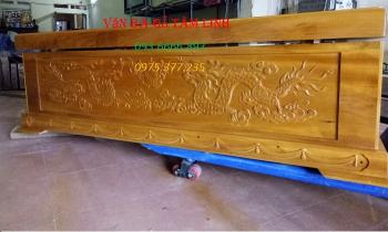 Quan tài gỗ vàng tâm hàng rộng víp ( thiên 10 thành 7 địa 7)
