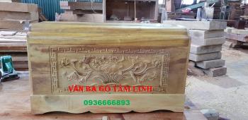 Quách gỗ vàng tâm| Quách chạm sen