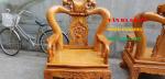 Bàn ghế gỗ| Minh đào tay 14 cm mặt tràn 10 món