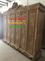 Tủ áo 3 buồng 6 cánh gỗ gụ lào