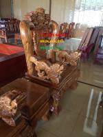 Bộ bàn ghế gỗ Nghê Bảo Đỉnh 10 món cột 14 cm