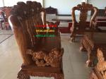 Bộ bàn ghế gỗ Nghê Bảo Đỉnh 10 món cột 14 cm