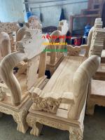 Bàn ghế gỗ Nghê Bảo Đỉnh 6 món cột 12 cm
