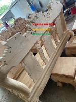 Bàn ghế gỗ Nghê Bảo Đỉnh 6 món cột 12 cm