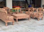 Bàn ghế gỗ voi đặc 8 món tay 12