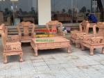 Bàn ghế gỗ voi đặc 8 món tay 12