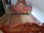Giường ngủ dát vàng gỗ tự nhiên cao cấp