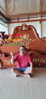 Giường gỗ dát vàng tại HÀ NỘI