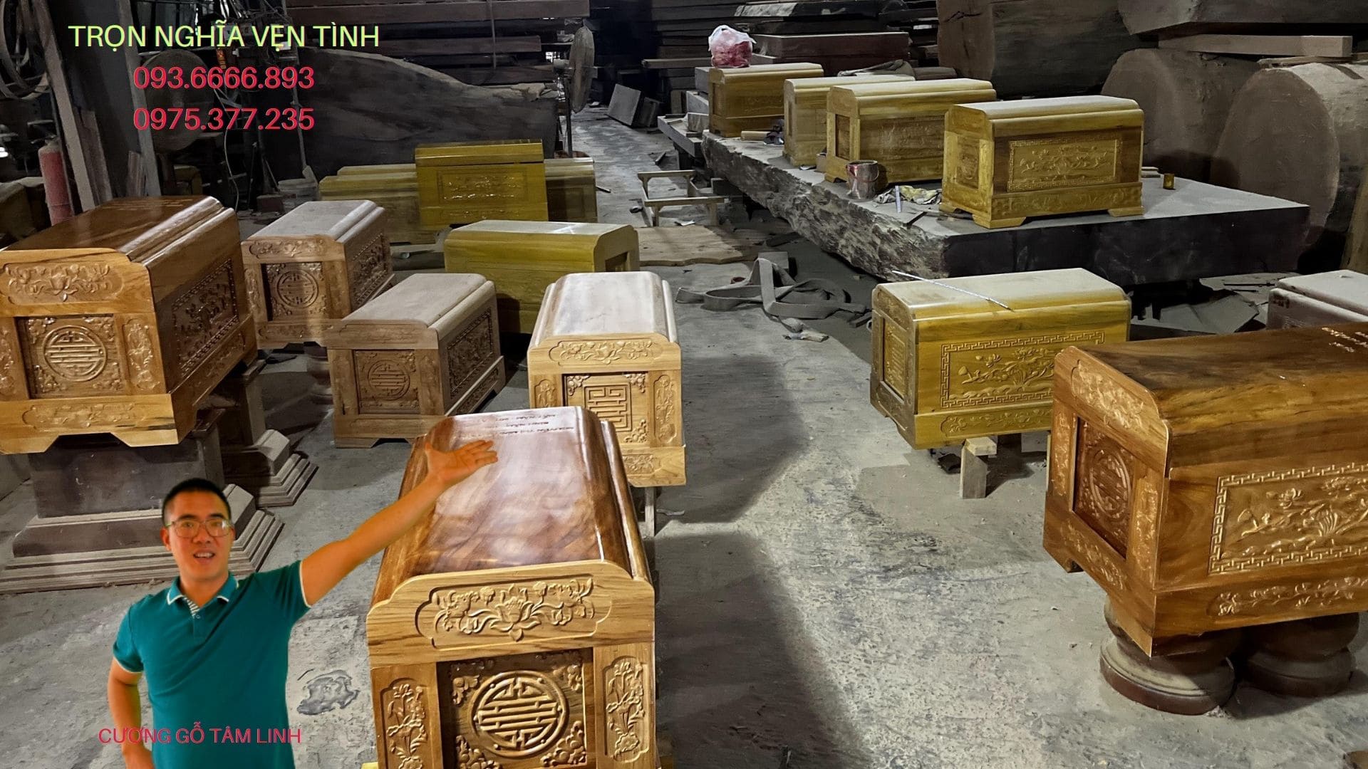 tiểu quách gỗ vàng tâm