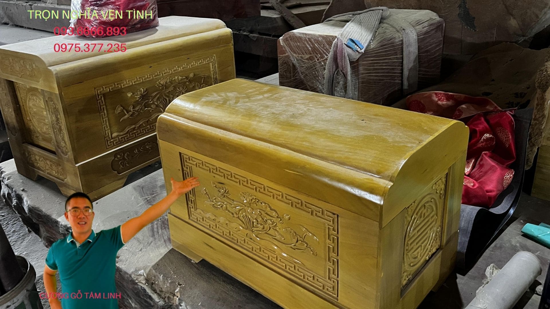 tiểu quách gỗ vàng tâm