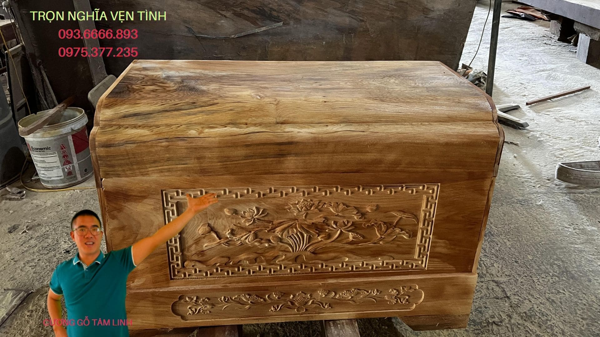tiểu quách gỗ vàng tâm