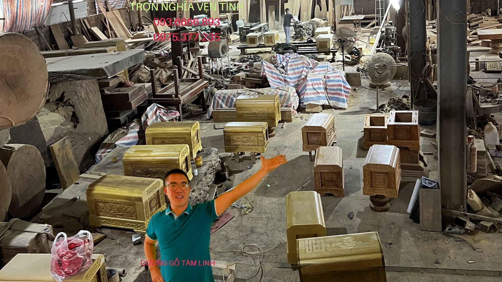 tiểu quách gỗ vàng tâm